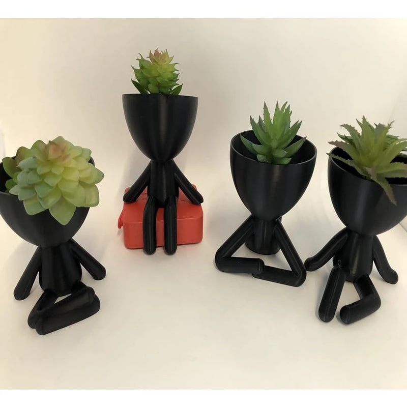 Kit 4 Mini Vasos Decorativos Bob Criativo para Suculentas