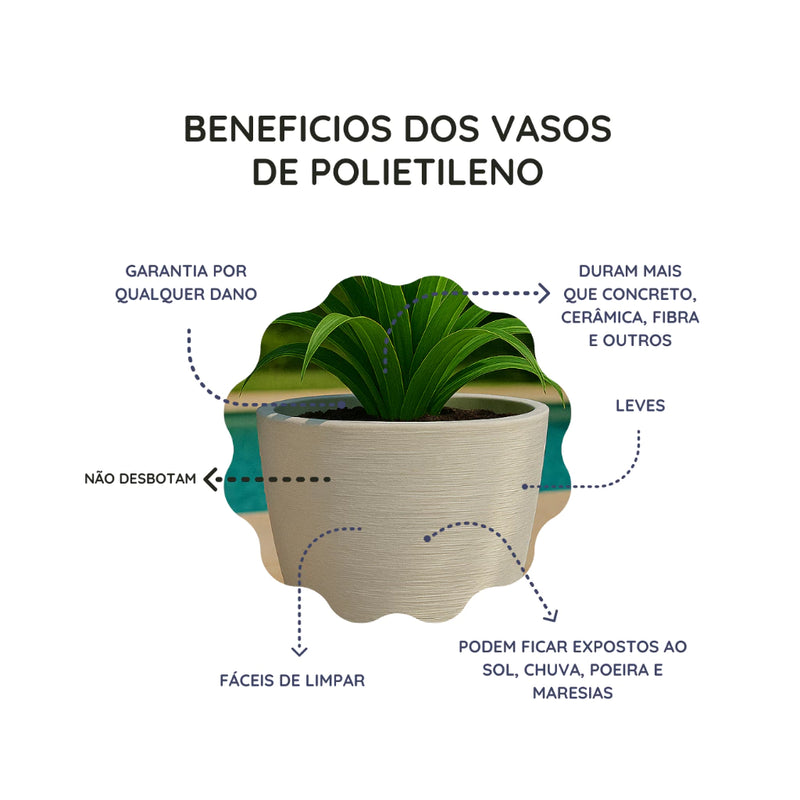 Vaso Polietileno Com Prato Para Plantas